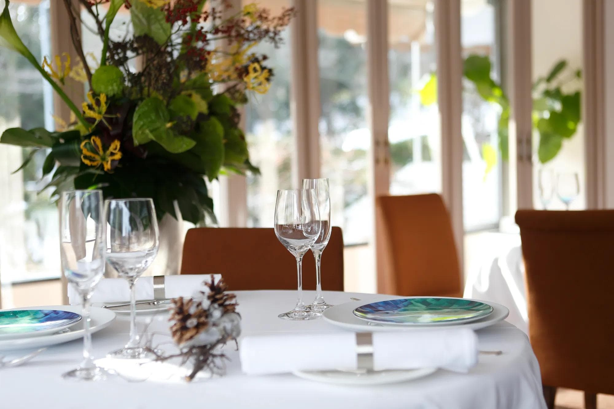Dressed table at the Molière Restaurant in Sapporo